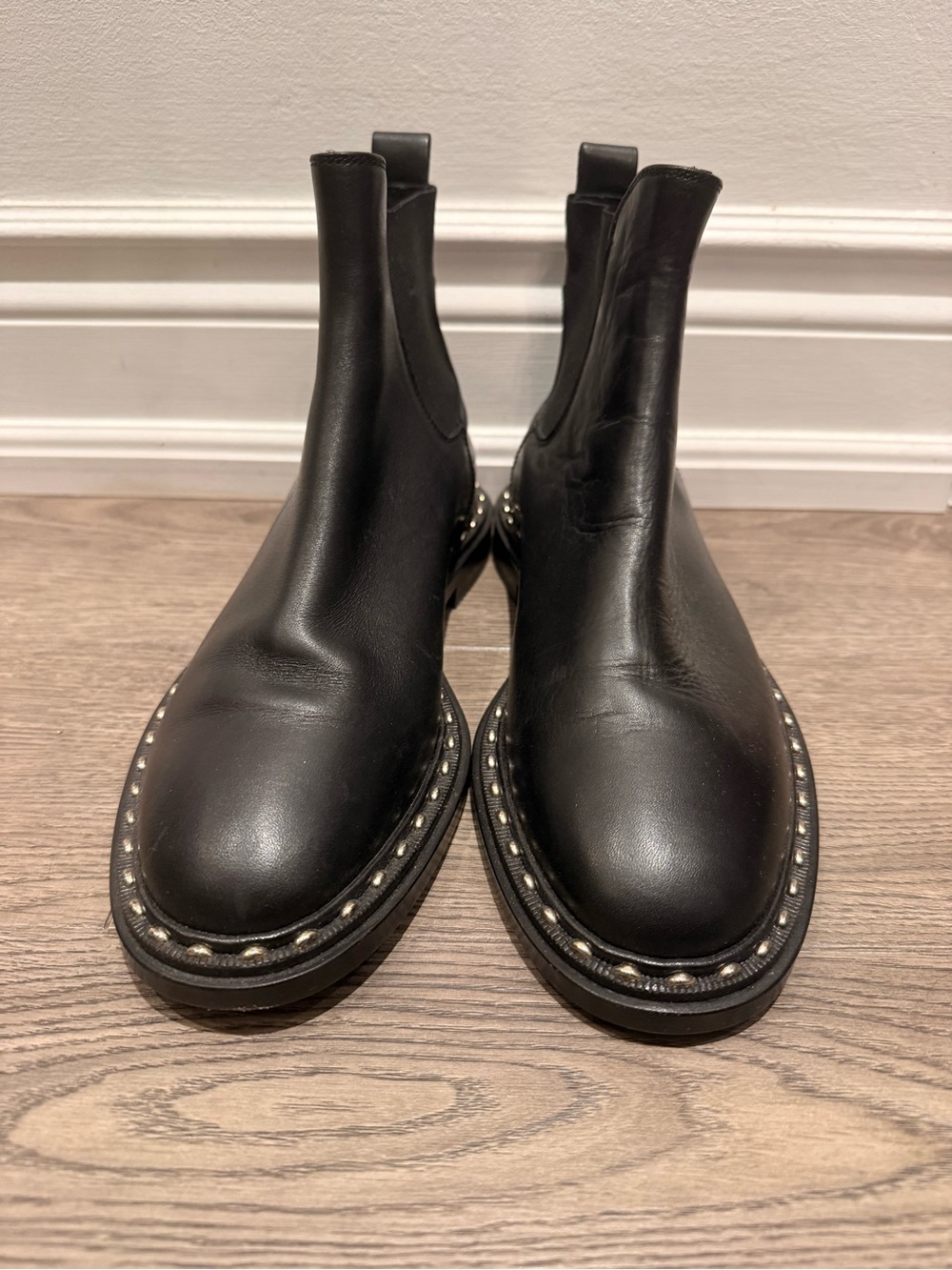 ACL Black Studded Chelsea Boots - Women's Leather Ankle Boot